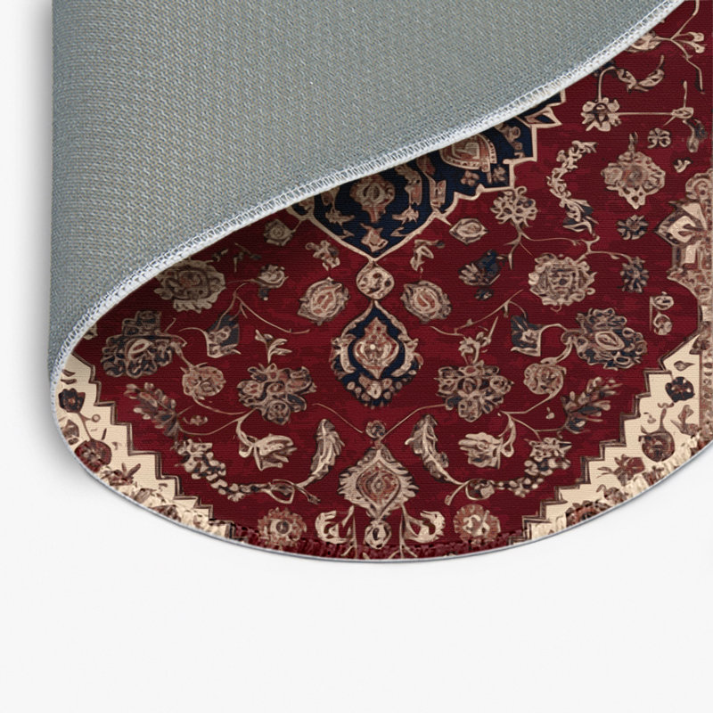 Tapis turc intérieur et extérieur noir, Rond 5 pi