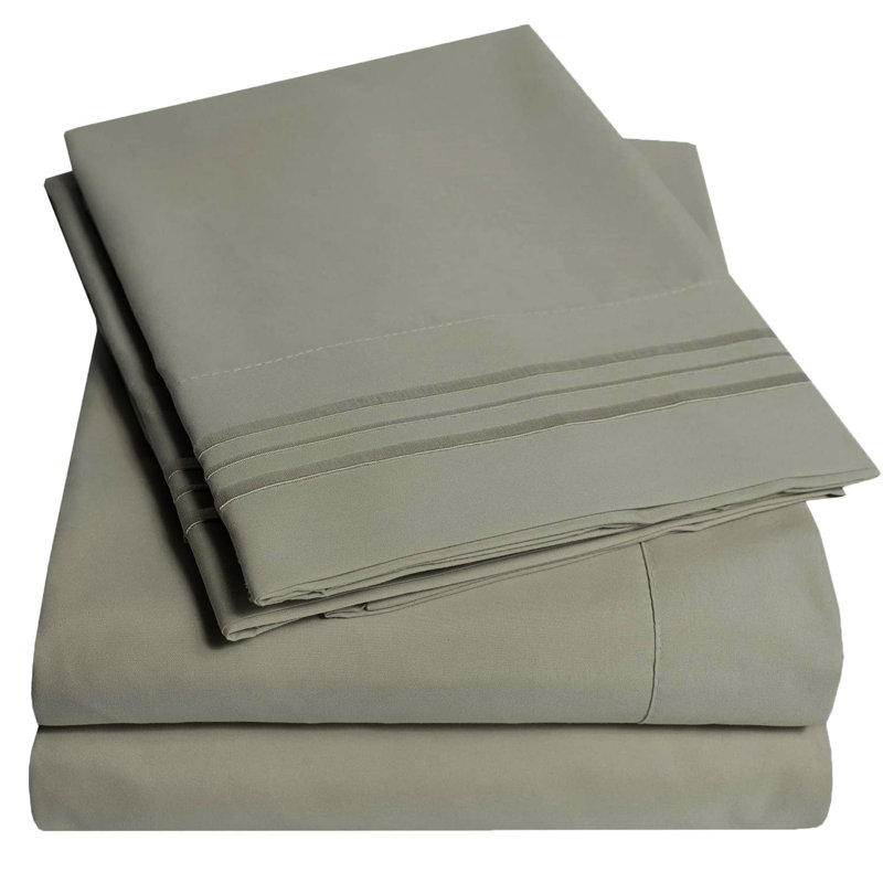 Microfiber Sheet Set, King Sheet Set with 2 Pillowcases, Taupe