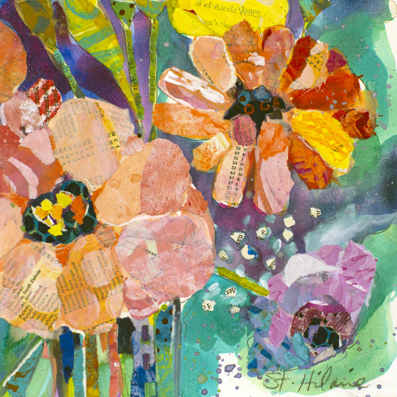 «Bold Blooms IV», peinture sur toile, H 36 po x l 36 po, Toile tendue