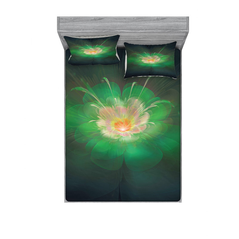 Ensemble de draps Tones Blooms Illustration, Taie d'oreiller taille double