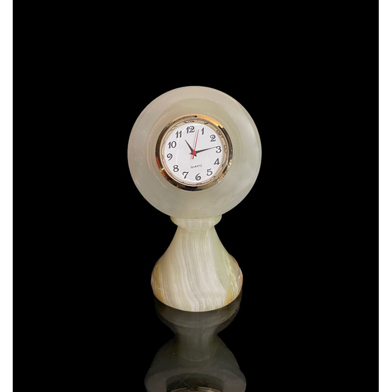 Banded White Onyx Stand Clock