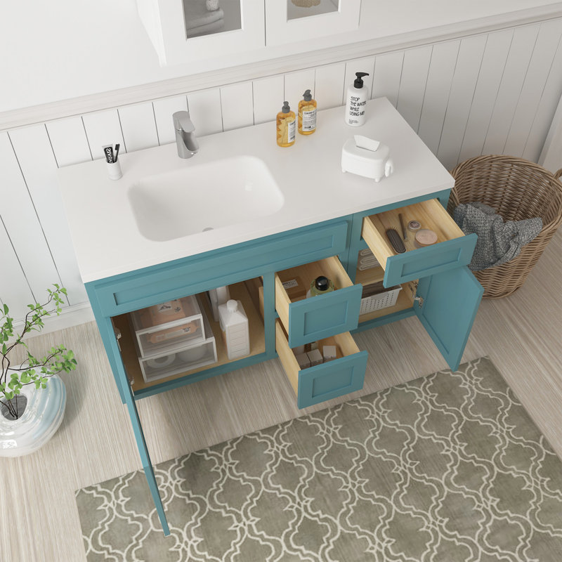Base de meuble-lavabo simple 51 po seulement, Bleu sarcelle