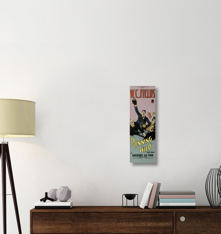 'Movie Poster: W.C. Fields - Running Wild Vintage Advertisement Print on Canvas, 30" H x 10" W x 2" D