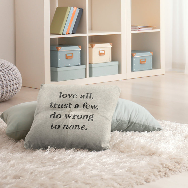 Coussin intérieur / extérieur Do No Wrong, Blanc / noir, H 26 po x l 26 po