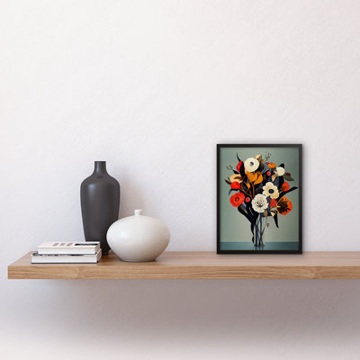 Winter Flower Floral Bouquet 1 Piece Single Picture Frame Wall Art