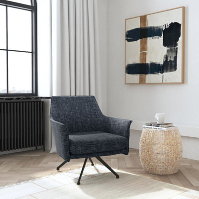 Ames 26.5" Wide Upholstered Swivel Armchair