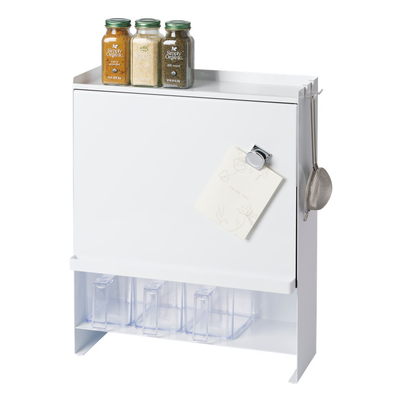 Support à épices dissimulable Yamazaki Home, acier, Blanc