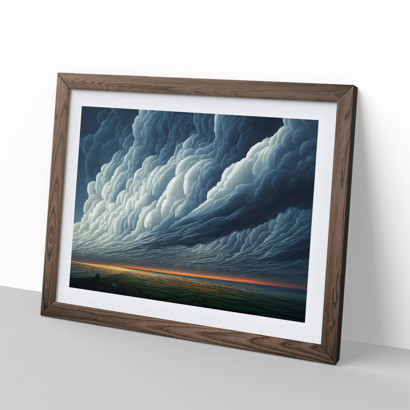 Stormy Cloud View Vol.4 - Framed Print, 34cm H x 46cm W x 2cm D, Walnut Framed