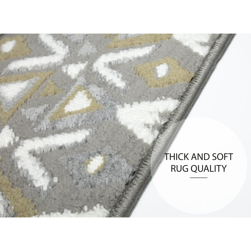 Tapis d’escalier beige doux et beige treillis Amarion