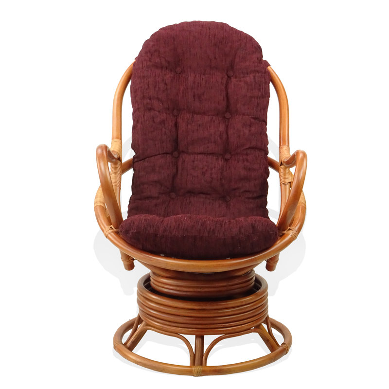 Chaise berçante Alliana, Velours brun, Marron clair