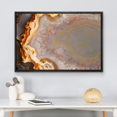 Marble Agate Slice Brown Abstract Agate Slice, impression numérique sur toile