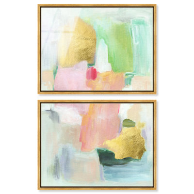 Lumière entre nous II - Ira Colmeva, grand imprimé abstrait sur toile encadré de 2 pièces par Art Remedy, cadre doré, 40 x 30