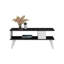 Table basse moderne, noir et blanc, 100% panneau de particules recouvert de mélamine, épaisseur: 0,7 pouce | Design élégant et fonctionnel pour le salon, mobilier contemporain, durable et facile à nettoyer-1653594578