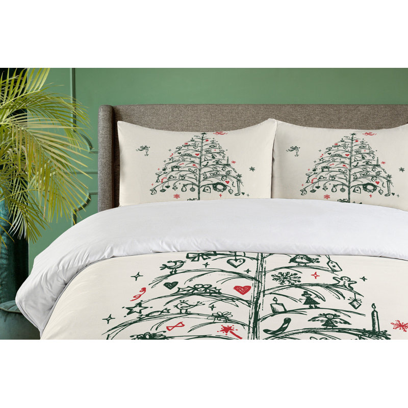 King Christmas Fairies Green and Red Duvet Cover Set