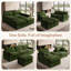 Canapé 3 places vert côtelé avec pouf-788595498-788595503