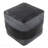 Leather/Canvas Ottoman - Black/Grey-324462591