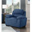 Canapé moelleux en tissu texturé bleu-358075652