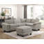 Repose-pieds en tissu d'ameublement en chenille-619902684