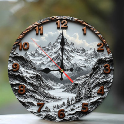 Horloge murale montagne