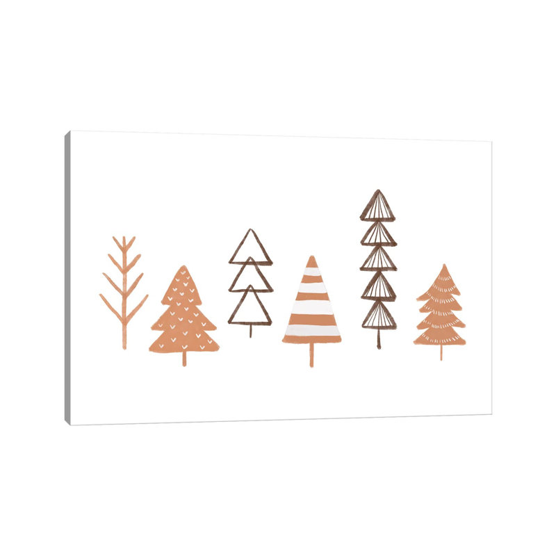 «Winter Trees Illustration» par Orara Studio - Reproduction d'art sur toile encadrée, H 8 po x l 12 po x P 0,75 po
