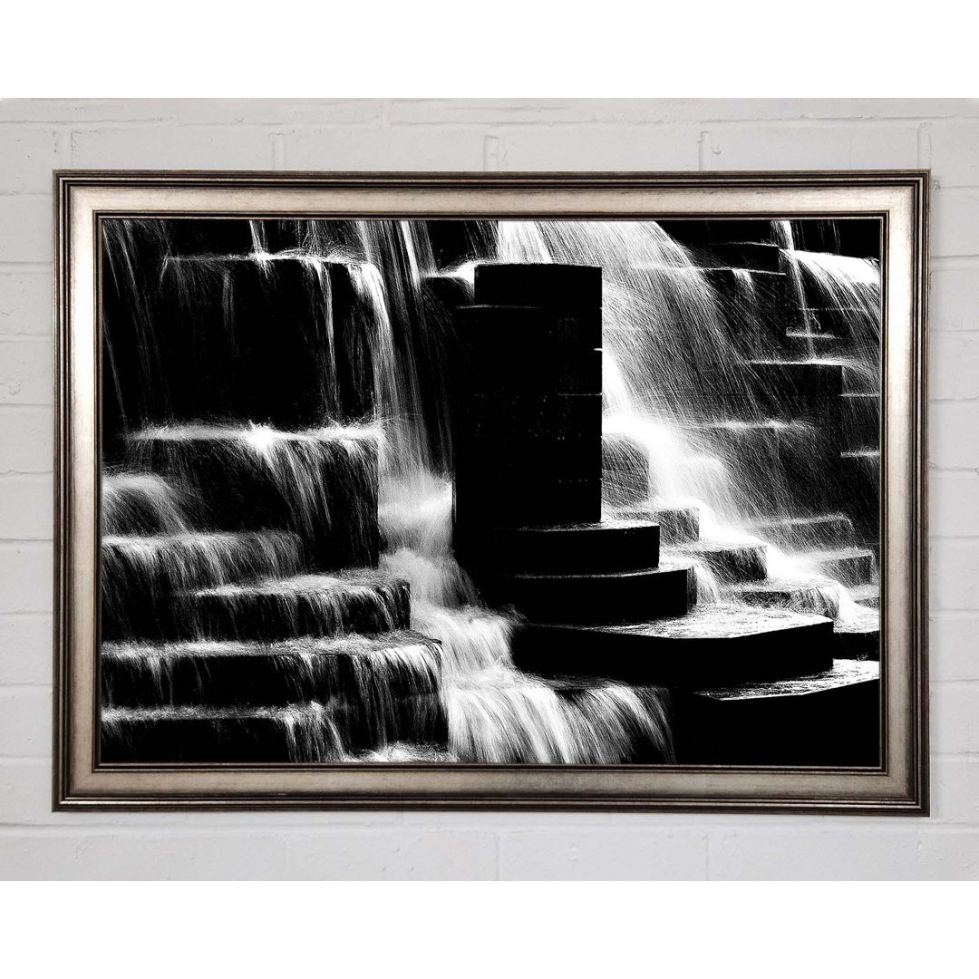 Wasserfall B N W - Druck