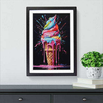 Ice Cream Hard Edge Painting - Framed Print