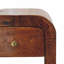 Mini table de chevet châtaignier avec bords arrondis, 1 tiroir, brun