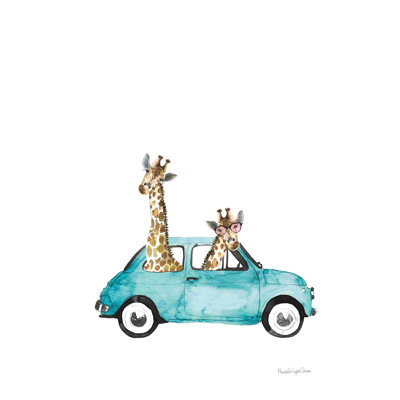 Girafe Joy Ride III No Ballons - par Mercedes Lopez, peinture sur toile tendue Charro