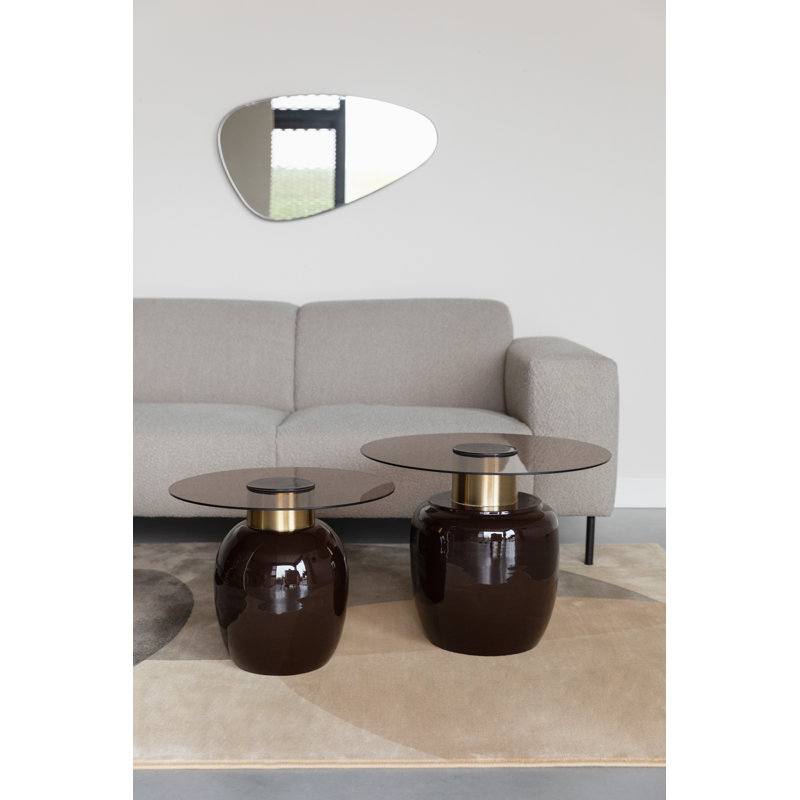 Mohra Glass Top End Table, 16" H x 20" W x 20" D