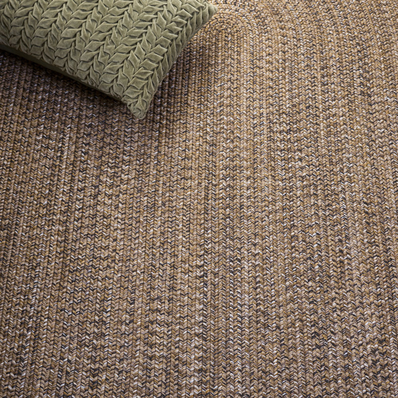 Braided Hand Loomed Performance Solid Color Indoor Indoor/Outdoor Area Rug, Oval 4' x 6'