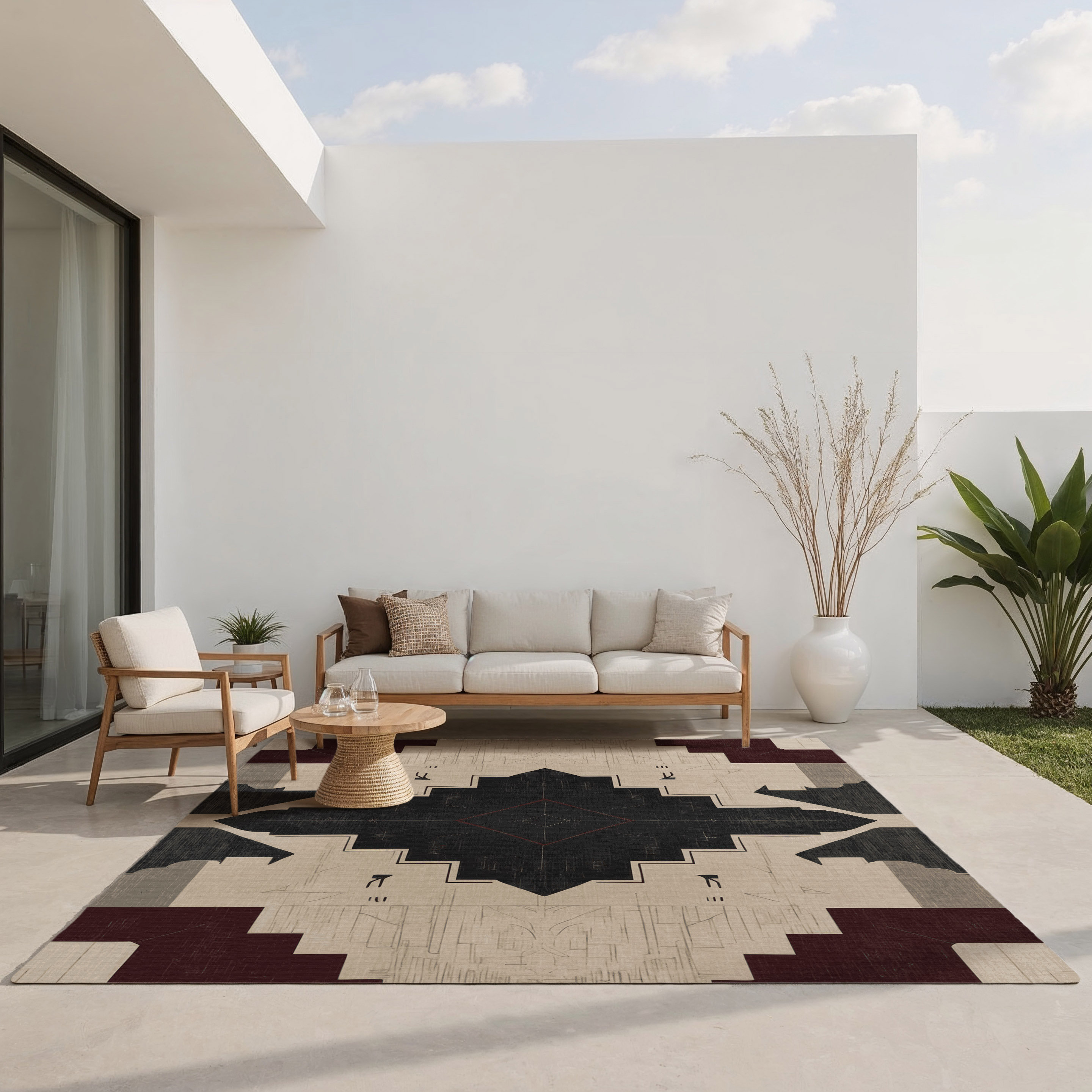 Wayfair Monarchy Rugs Dakota Fields Monarch's Mosaic Indoor And Outdoor Area Rug | Wayfair