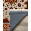Tapis marocain beige / brun en coton et polyester à imprimé numérique Albasa Collection-1724039918