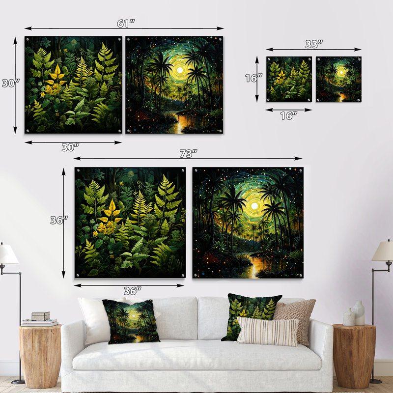 Asian Art Bamboo Whisper IV - Art asiatique, ensemble d'acrylique sur verre, ensemble de 2, H 36 po x l 73 po