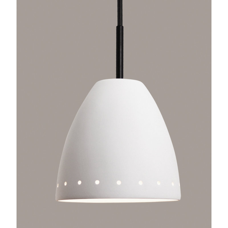 Luminaire suspendu 1 lumière del à simple cloche Shoaf, Bisque