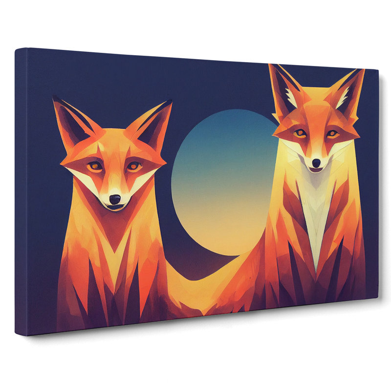 Stimulating Foxes Abstract - Wrapped Canvas