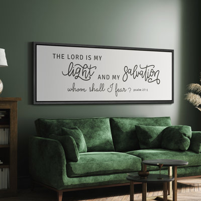 " The Lord Is With You Scripture Sign Biblical Quotes Illustrations Modern Art Decor Black And White " 2 - Pieces