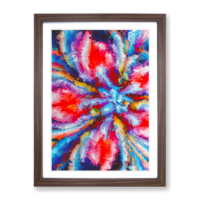 Facing The Abyss Abstract - Single Picture Frame Painting, Walnut, 64cm H x 46cm W x 2cm D