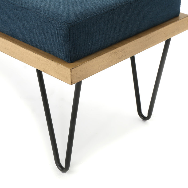 Banc de salle à manger Regenia, Polyester bleu marine