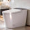 Combinaison WC-bidet intelligent de luxe EPLO PRO M3, ouverture/fermeture automatique sans contact et capteur de pied, protection en mousse et stérilisation UVC, haute efficacité d'économie d'eau (1,28 GPF), conforme aux normes ADA, monobloc allongé