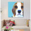 « beagles on aqua, square » par kirstin en bois, impression sur toile-31919017-73560130-73560131