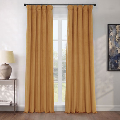 Rideaux en velours moelleux Matra pour chambre à coucher ‑ rideaux obscurcissants pour les fenêtres de salon, panneau simple