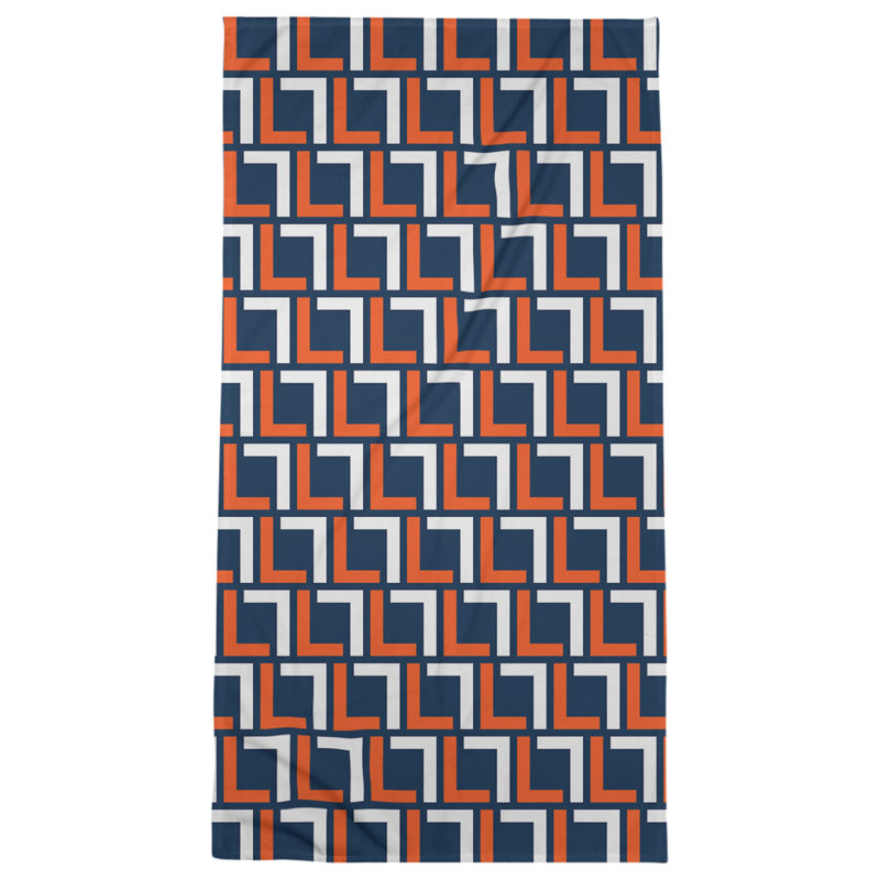 Beach Towel, Blue/Orange/White