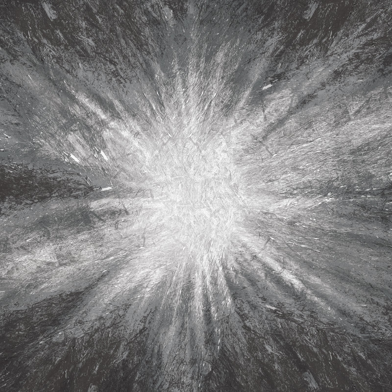 Silver Textured Starburst - Wrapped Canvas Painting, 30cm H x 30cm W x 3.8cm D