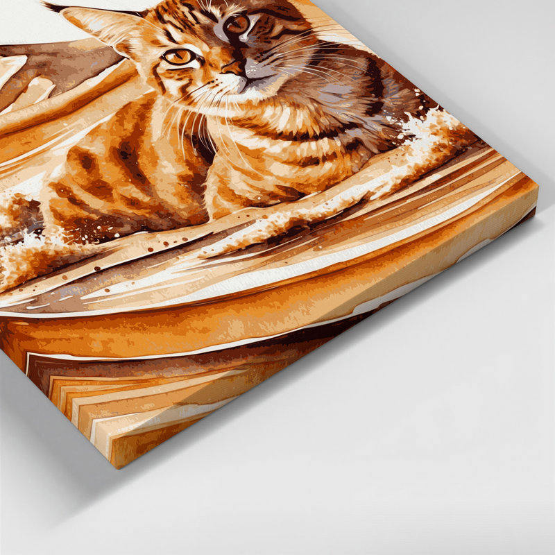 Art animalier sur toile beige, H 11 po x l 14 po