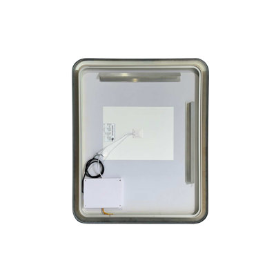 36 Inch Rectangle LED Front and Backlit Wall Mirror in Black