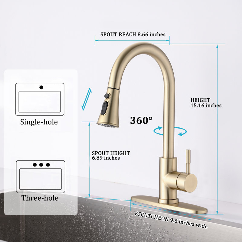 BATHLET Pull Down Kitchen Faucet