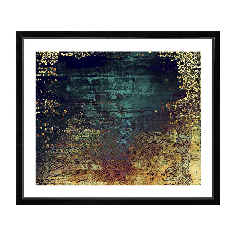 Textured Abstract - Single Picture Frame Print, 205.74 cm H x 167.64 cm W, Gloss Black