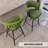 26" Bar Chair Linen Woven Bar Stool Set Of 2,Black Legs Barstools No Adjustable Kitchen Island Chairs,360 Swivel Bar Stools Upholstered Bar Chair Counter Stool Arm Chairs With Back Footrest (Green)-185013722