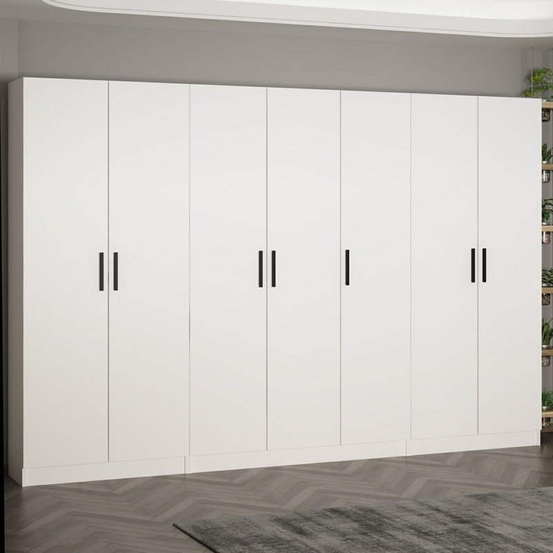 Modern Hall Stand, White, 124.0 x 82.7 x 13.8 inches | 100% Melamine Coated Particle Board, Thickness: 0.7 inches | Stylish Storage Solution for Entryway & Mudroom, Durable & Elegant Design