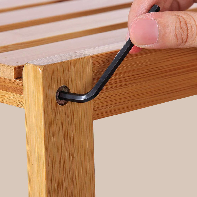 Étagère de rangement en bambou à 5 niveaux, multifonctionnelle, (5 tablettes) H 51,5 po x l 23,6 po x P 10,3 po